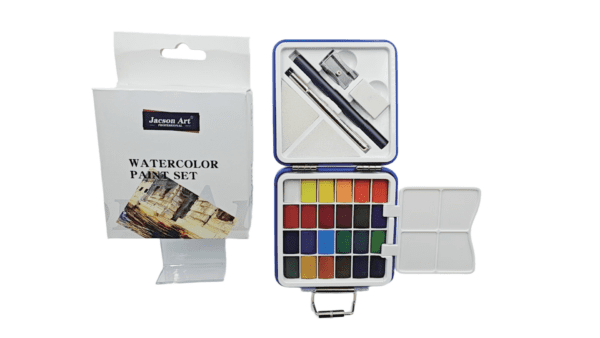 24 color Solid Watercolor Tin Travel Set